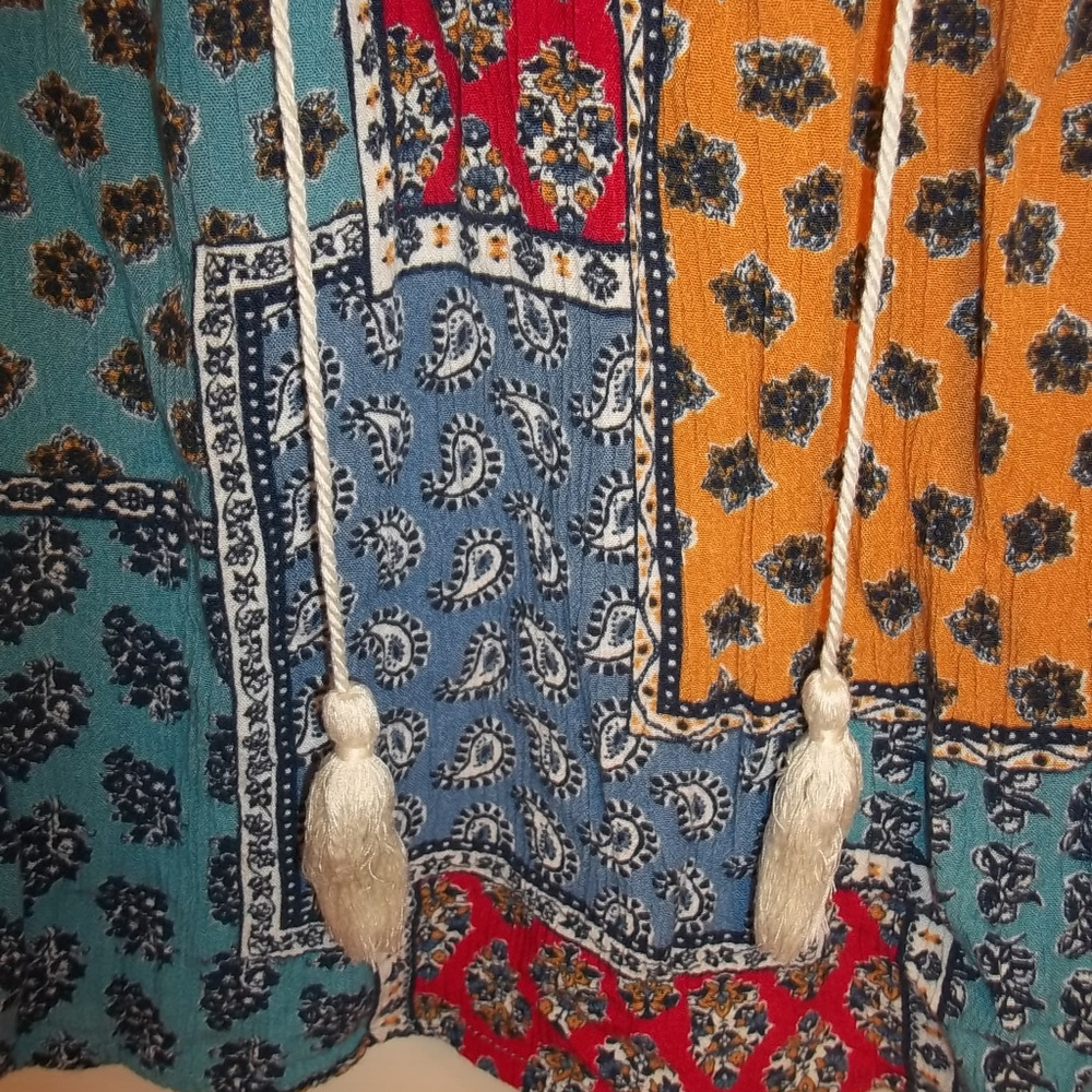 No Boundaries Crochet Quilted Retro Top Size Small - Picture 5 of 7